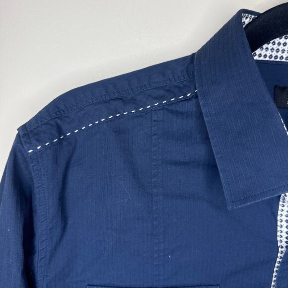 7Diamonds Premium Men's Cool Kids Fit Contrast Trim Button Up Shirt Size Large‎ - Picture 3 of 10